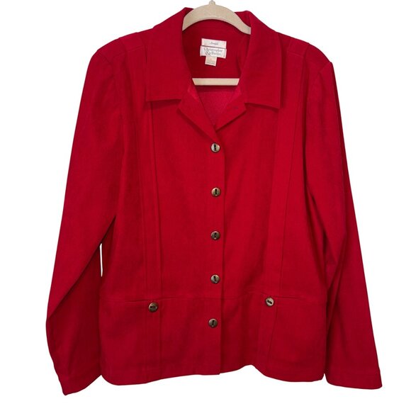 Christopher & Banks Women's Red Button-Up Jacket Size L - Picture 1 of 6